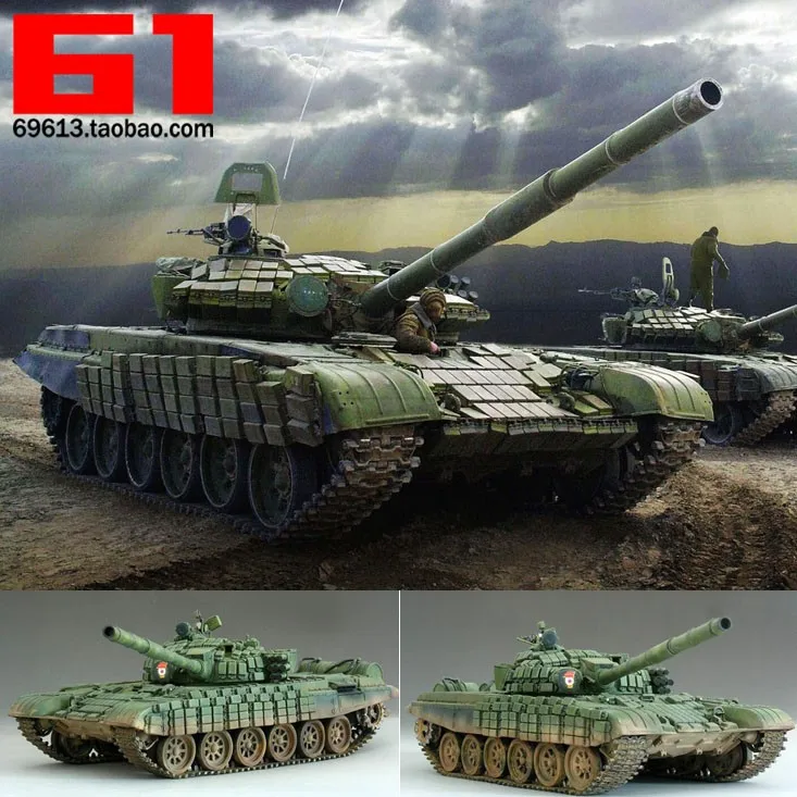 1:35 Mõõtkavas vene T-72B Soomustatud Main Battle Tank Mootor DIY Plastikust Kokkupanek Mudel Mänguasi
