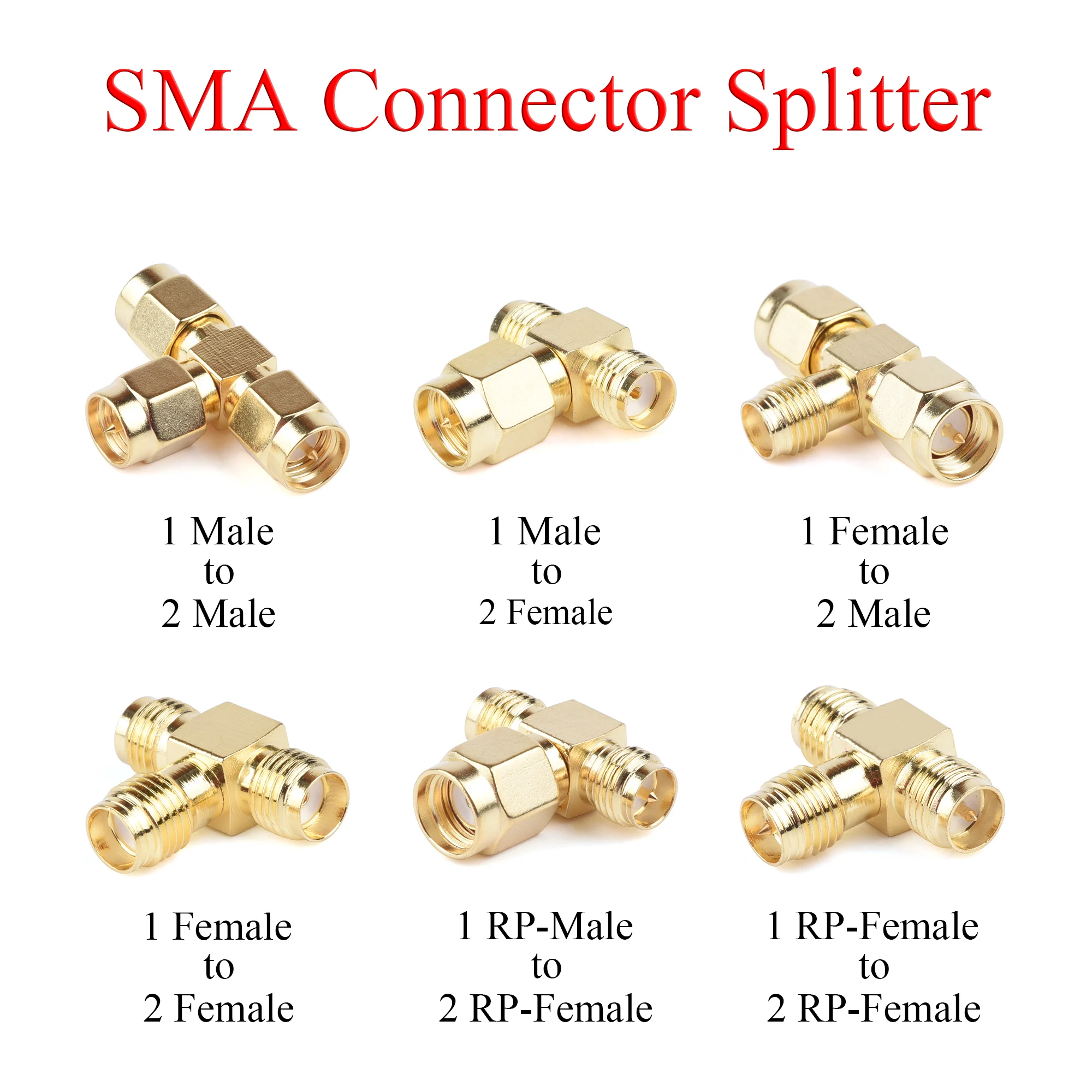 1 × RF, Coaxial Pistik Splitter SMA/RP-SMA Male/Female to Male Pistik/Pesa Pesa Adapter Kasutamiseks Repeater Side Antenn