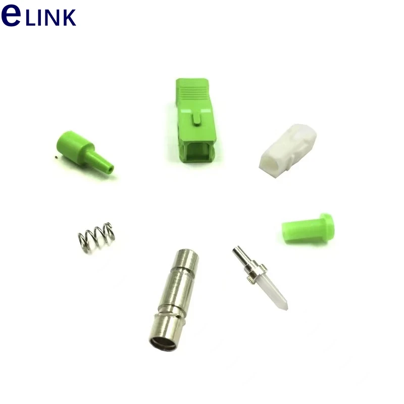 200pcs SC/APC roheline kiu pesa KOMPLEKTID Kokku koos ferrule Simplex SM 3.0 mm 2,0 mm 0,9 mm KS pistik lisaseadme FTTHELINK