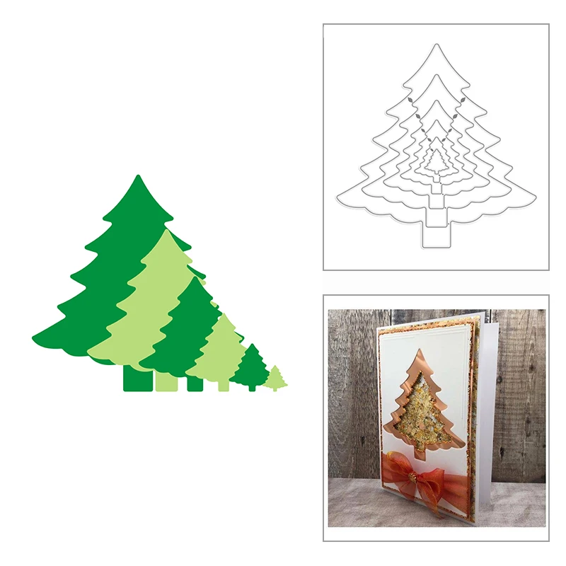 2021 Uue Jõulud Pesastatud Puu, Metalli Lõikamine Sureb DIY Scrapbooking Dekoratiivsed ja Kaardi Tegemise Paber Käsitöö Reljeef Nr Tempel