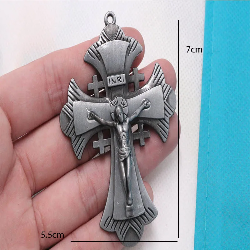 20pcs / Usulised Retro Jeesuse Risti Metallist Medal Suur Rist Christian Medal Risti Usuliste Mens Ripats