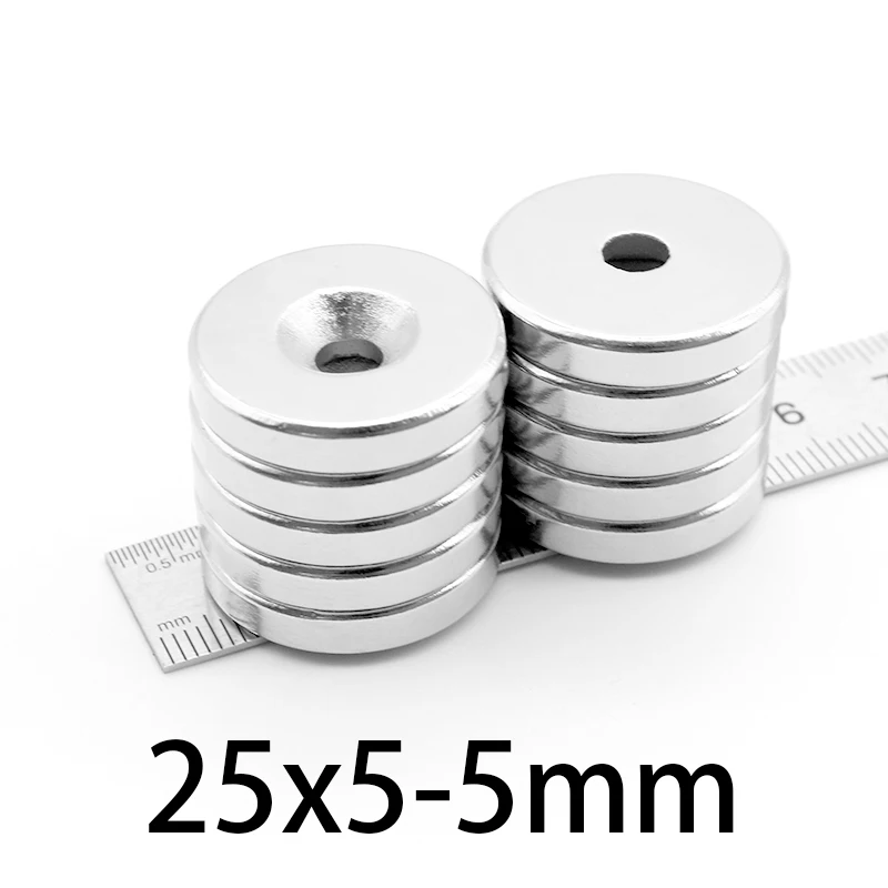 3-30PCS 25x5-5mm Super Võimas Magnet Magnetid 25x5mm Kinnitusava 5mm Alalise Neodüüm Magnet 25*5-5mm Väike Ring 25*5-5