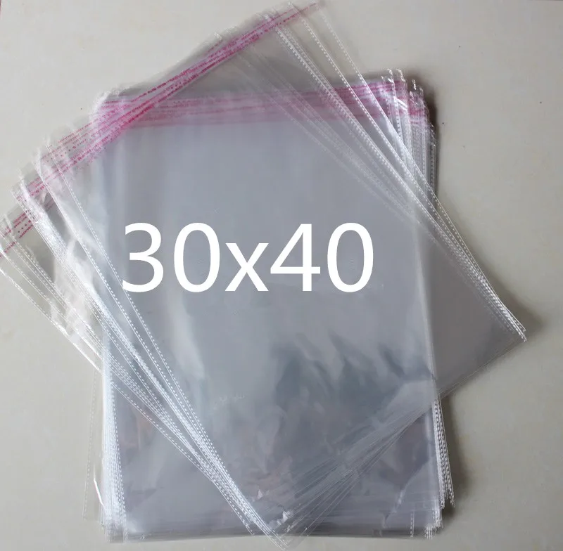 30x40cm suurus läbipaistev suletavasse tsellofaani/BOPP/plastikust kott läbipaistev Opp ise-liimiga katmine plastist ladustamise kott
