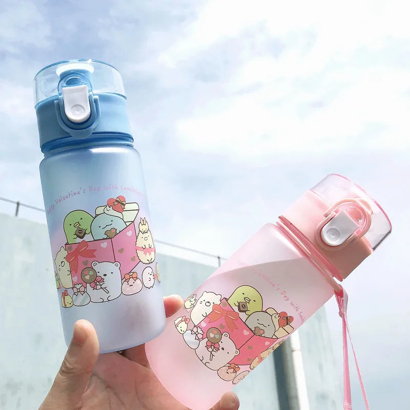 400ml Anime Armas Sumikko Gurashi Kaasaskantav Väljas Sport Reisimine Vee Pudel Mood Cartoon Nurgas Bio Lapsed Plastikust Tass Kingitus