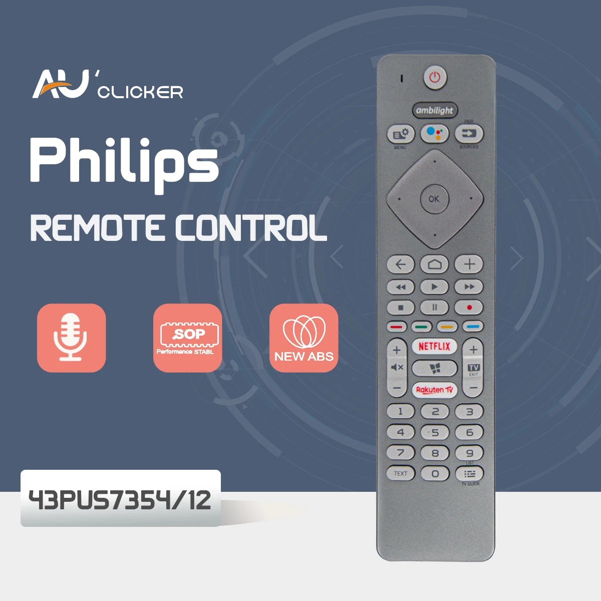 43PUS7354/12 Häält, TV Kaugjuhtimispult Philips 7300 seeria 4K LED-Android-TV Ambilight 3 külgedega AI hääljuhtimine Google