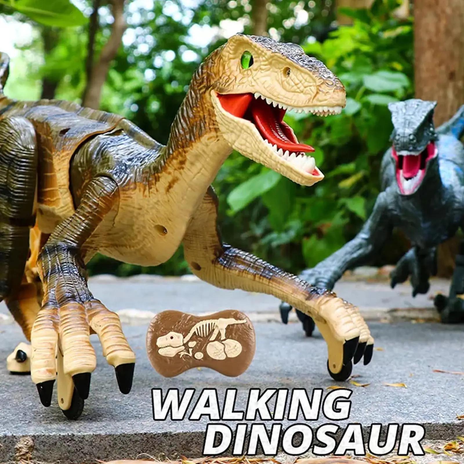 45cm Dinosaurus Raptor Velociraptor Elektriline puldiga Poisid Loomade Kingitused Mudel Lapsed Mänguasjad Jalgsi Mängud Müha Kerge M5X9