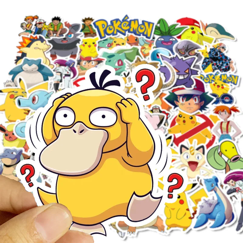50tk Koomiks Anime Pokemon Kleebised Kawaii Pikachu Stikers Rula Jalgratta Kitarr Sülearvuti Lapsed Veekindel stikers Mänguasjad
