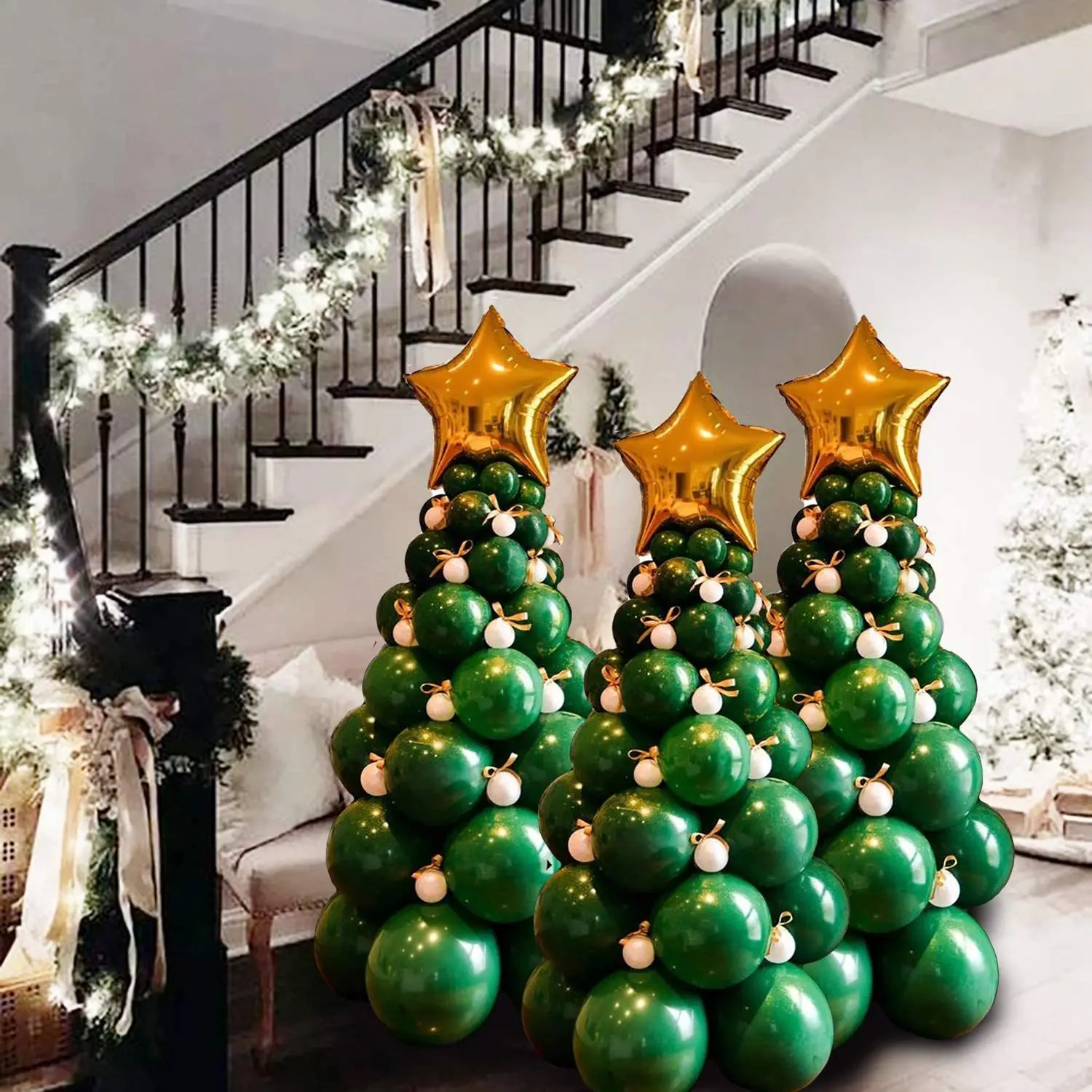 96pcs Tumedat Green Christmas Tree Lateks Õhupallid Samba Häid Jõule Kodu Kaunistamiseks DIY Xmas Tree Navidad Uus Aasta Globos