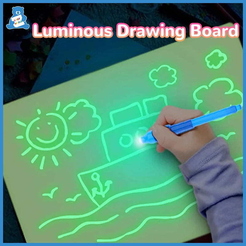 A3 A4 A5 LED Valguses Helendav joonestuslaud Montessori Mänguasjad Magic Drawing Tablet Maali Kirjalikult Tablett Haridus Mänguasjad Lastele
