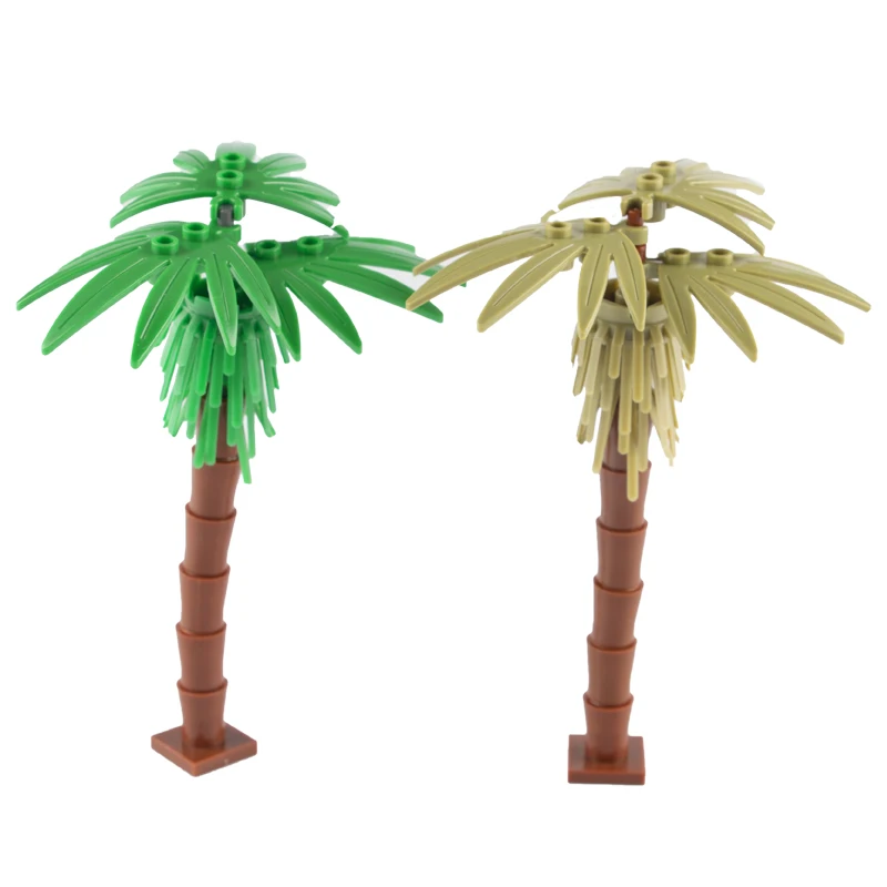 Aias Taimede Džungel DIY Telliskivi Osad Coconut Palm Tree Trunk Baasi KES ehitusplokid Maastiku Ühilduv Koguda Osakeste C107