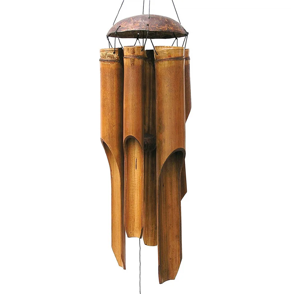 bambusest tuul chimes suur bell toru Kookospähkli Puidust Käsitöö Sise-Ja Välistingimustes Seina Riputamise Tuul Kellamäng Kaunistused #W0