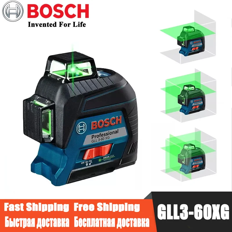 Bosch Roheline Laser Level 12-Read 360 Laser Tasandil GLL3-60XG Projektsioon Rea Märgistamine Kodu Kaunistamiseks Tasandil Laser Väljas