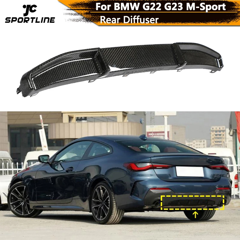 Carbon Fiber Rear Bumper Difuusor, Lip Spoiler BMW 4 Seeria G22 G23 M-Sport Coupe 2021 2022 Auto Tagumine Difuusor Huule Chin Guard