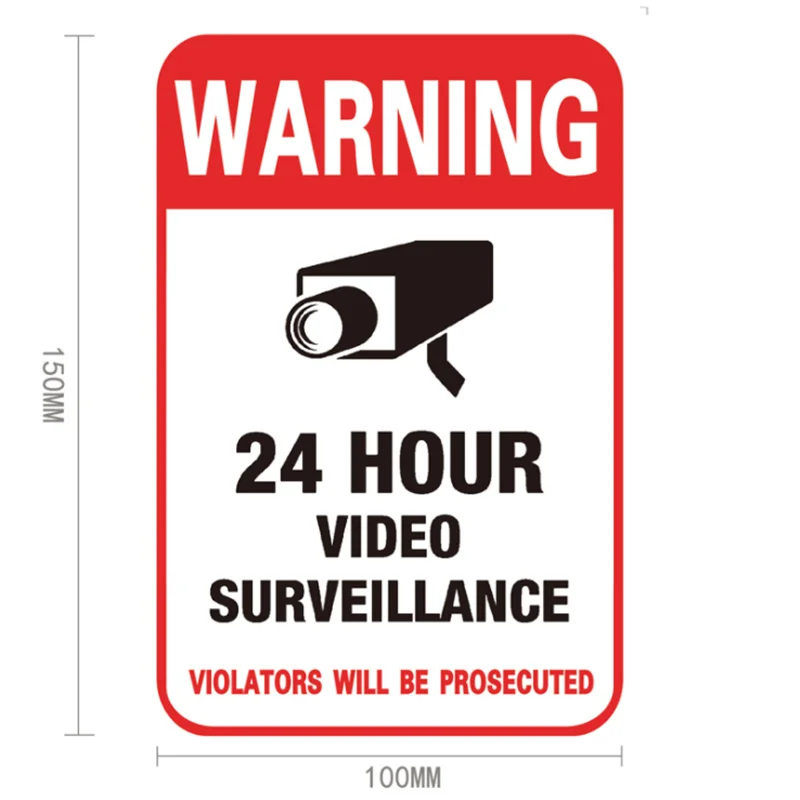 CCTV Veekindel Päikesekaitse Hoiatus Järelevalve Turvalisuse Kaamera Audio Alarm CCTV Kleebis Siseruumides Väljas