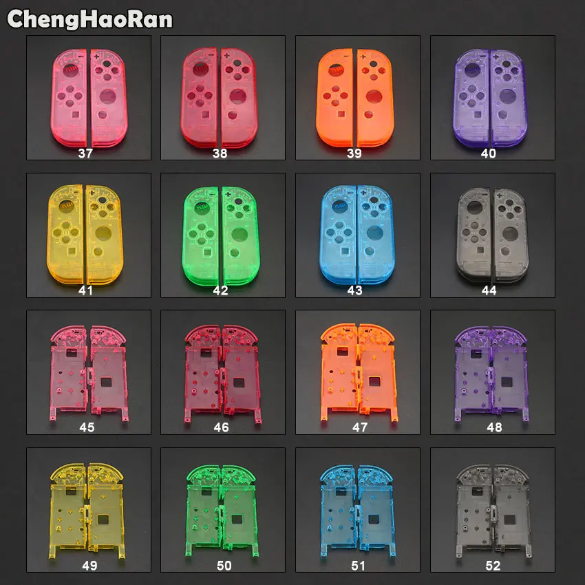 ChengHaoRan läbipaistvast Plastikust Korpus Shell Case Cover&Lähis-Frame Nuppu set Asendamine Nintendo Lüliti NS Rõõmu-Con Töötleja