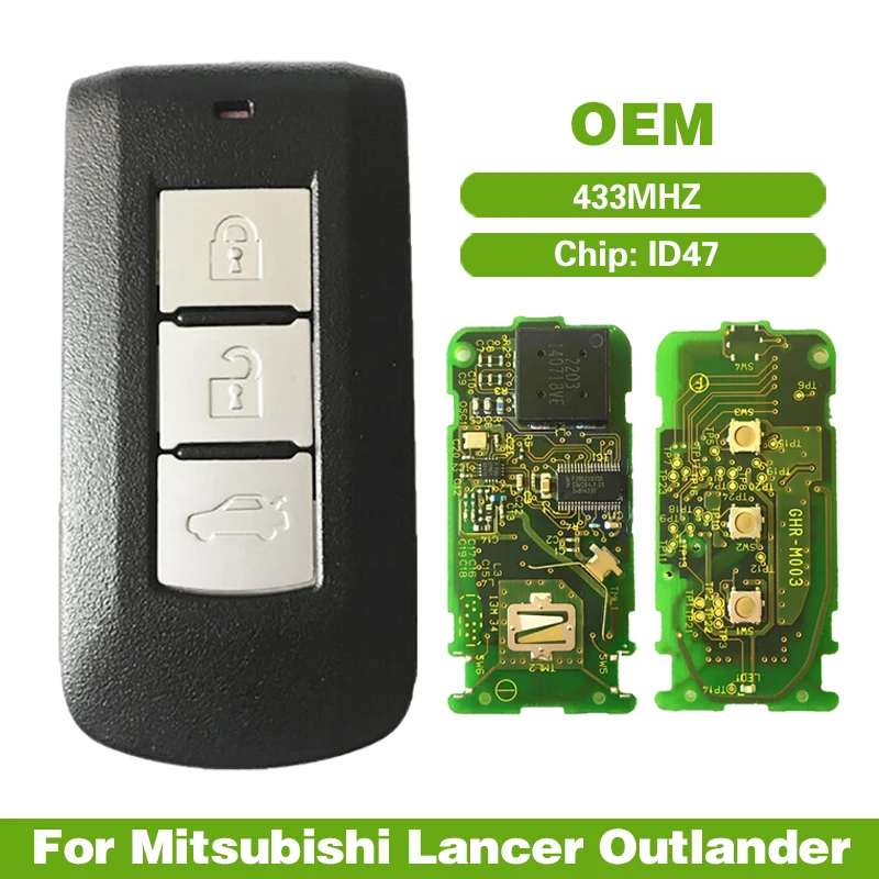 CN011009 Originaal 3 Nupud Mitsubishi Lancer GHR-M004 Smart Remote Key 433Mhz ID47 Kiip