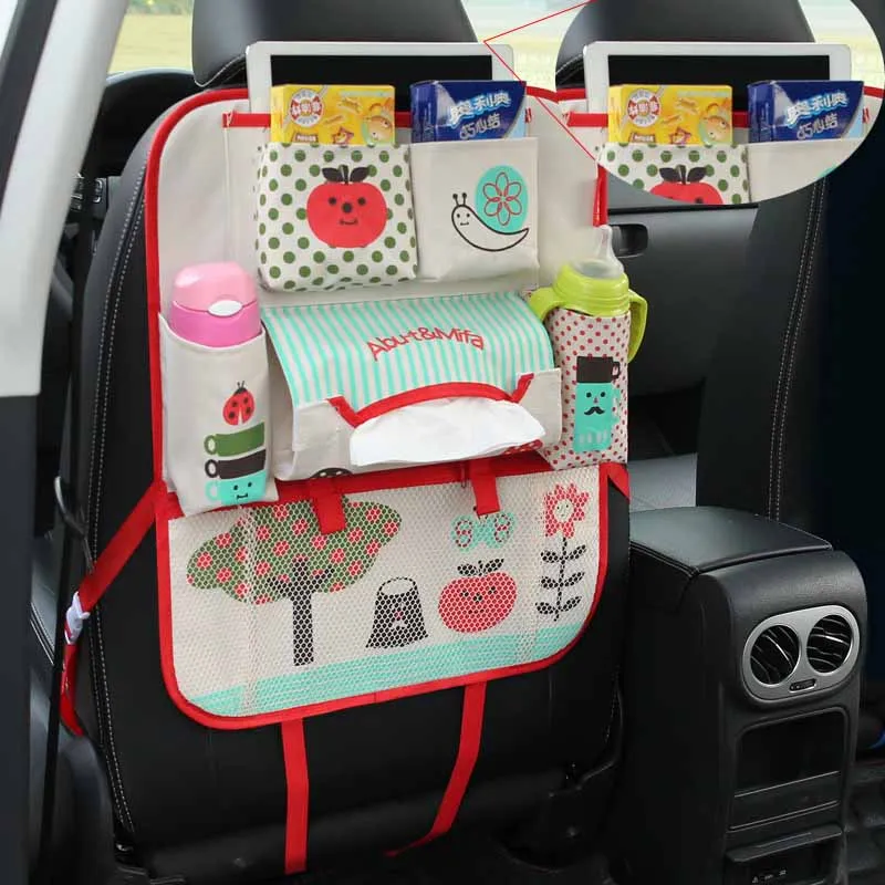 Cute Cartoon Bear Cat Auto Istme seljatoe Korraldaja Ladustamise Kotid Ripuvad Auto Organizor Kotid Tasku Car styling Lapsed Lapsed