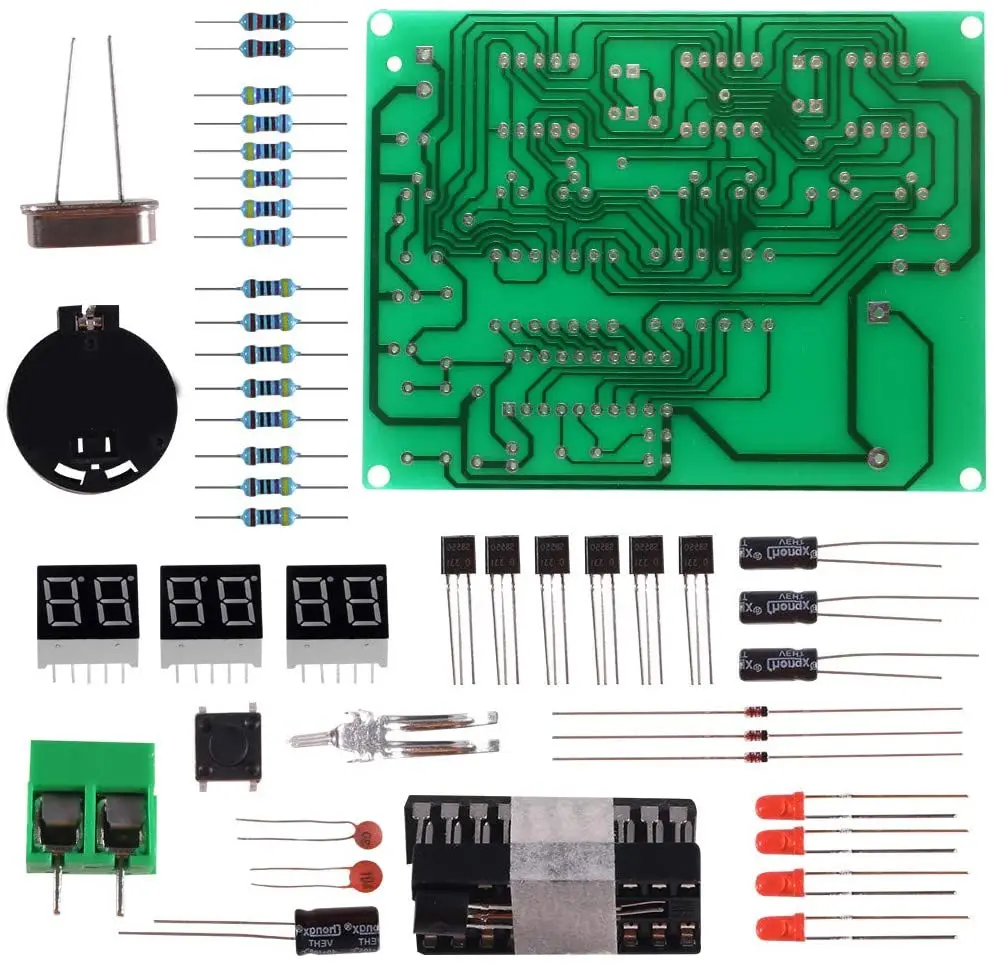 Digitaalne LED Elektrooniline Kell DIY Komplektid PCB Jootmise Praktika Õppimine Juhatuse AT89C2051 ja Komponendid DC 9V - 12V