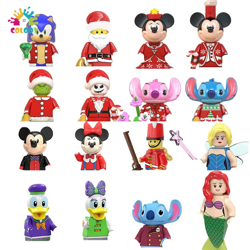 Disney Plokid Merineitsi Mini Tegevus Arvandmed Ehitusplokid Minnie Mickey Bricks Lapsed Mänguasjad Tüdrukute Jõulukinke