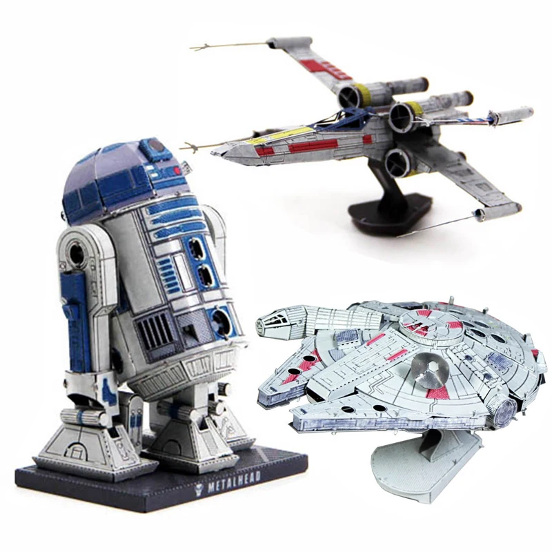 Disney, Star Wars Värvikas 3D Metallist Puzzle Mudel Aastatuhande R2-D2 Robot Tegevus Arvandmed DIY panna Kokku Pusle Mänguasjad Lastele Kingitus