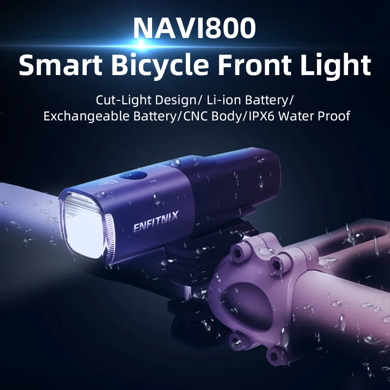 Enfitnix Navi800 Smart Pesuseade Veekindel Maantee MTB Jalgratas Jalgratas, Rattasõit MTB Lenkstangi Ees Valgus Usb Laetav 800Lumens