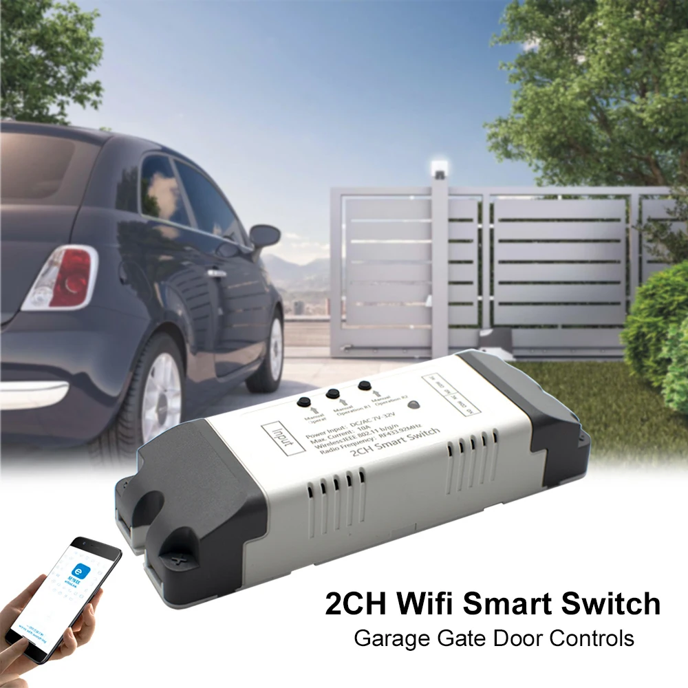 eWeLink 2 Kanaliga WiFi Relee Smart Automaatika Moodul 7V 12V 24V 32V 220V 110V 250V Lüliti Mootor Garaaž lükanduks Värav