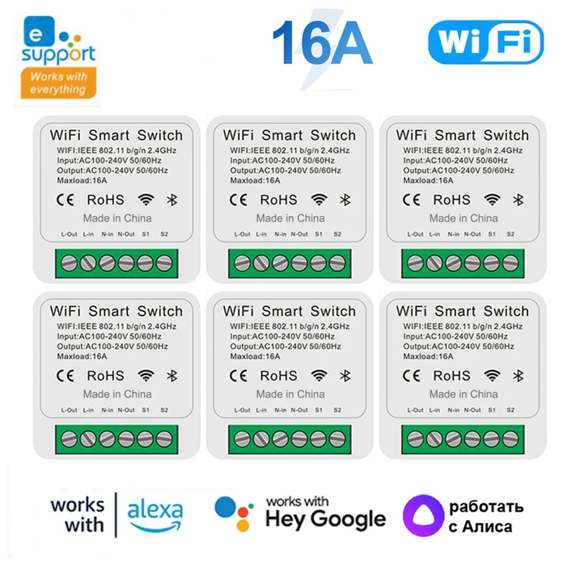 EWeLink Wifi MINI Smart Lüliti 16A 2-way Kontrolli DIY Moodulid, Traadita Töötab Alexa Google ' i Kodu Ajastus Smart Vasar