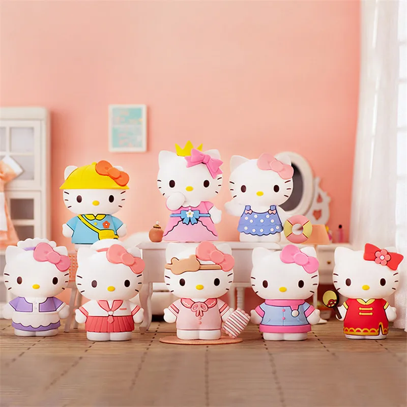 Hello Kitty Pime Kast Anime, Joonis Mudelid Kaste Päevik Seeria PVC Kaunistada Laua Kaunistamiseks Anime Perifeeria Mänguasjad Tüdruk
