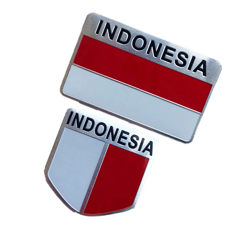 Indoneesia Lipp, Embleem Õhuke Alumiiniumist Silt, Logo Chrome Car Styling Kleebis Kilp Decal Riigi Lipu Sümbol