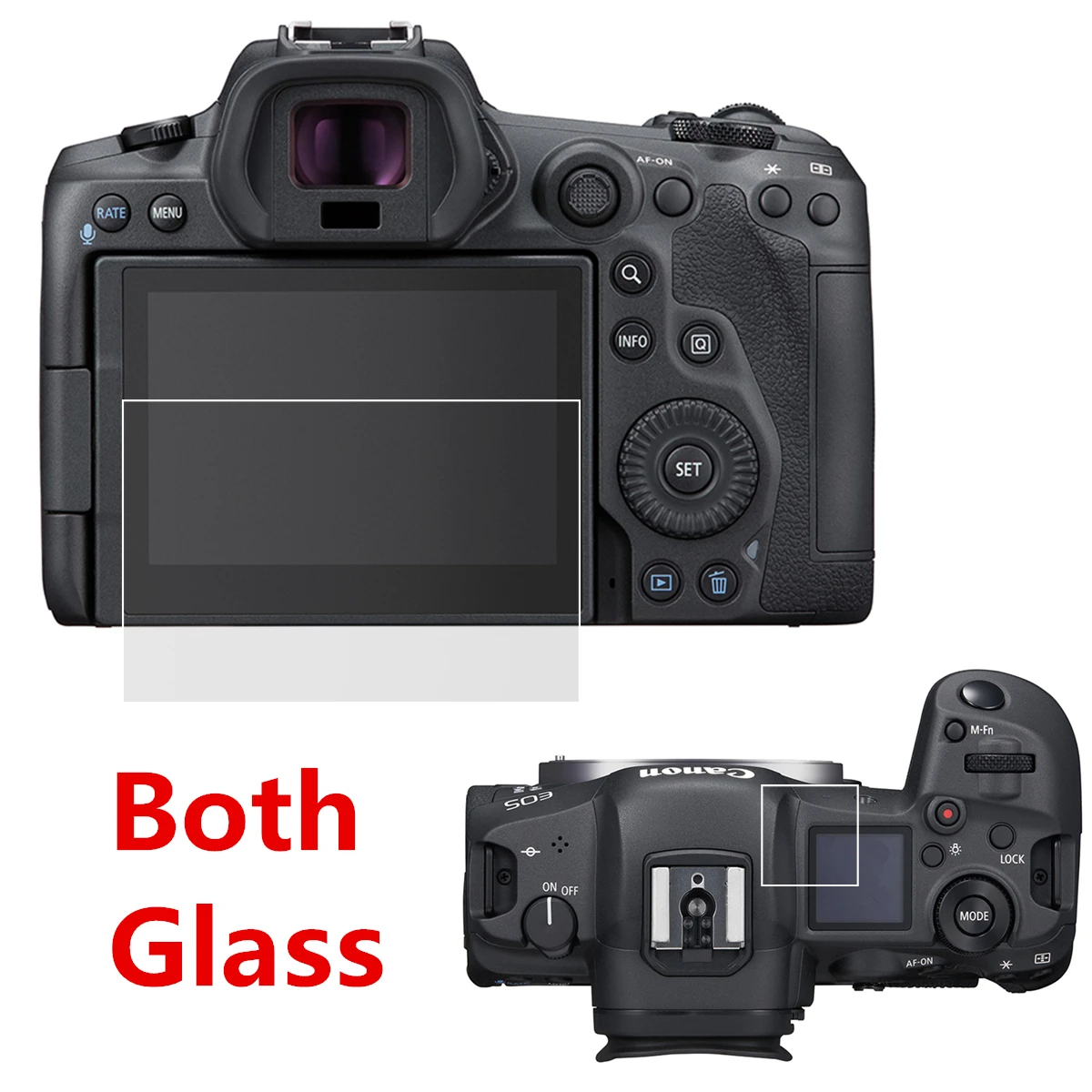 Isekleepuvad Karastatud Klaasist Peamised LCD + Ülemine Info Õla Ekraani Kaitsekile Katab Guard Canon EOS R5 R5s R5C Kaamera