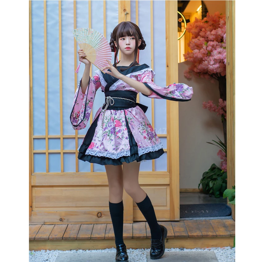 Jaapani Naised Lolita Kleit Kawaii Kimono Jakk Pits Seksikas Victoria Jk Ühtne Pool 7 Värvi Tüdruk Cosplay Kostüüm Sätestatud Kleidid
