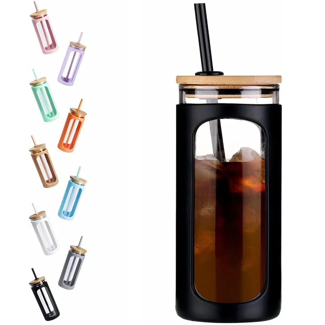 Klaas Vett Kasutatava Põhu Silikoon Bambusest Kaaned Iced Coffee Cup Pudel Korduvkasutatavad