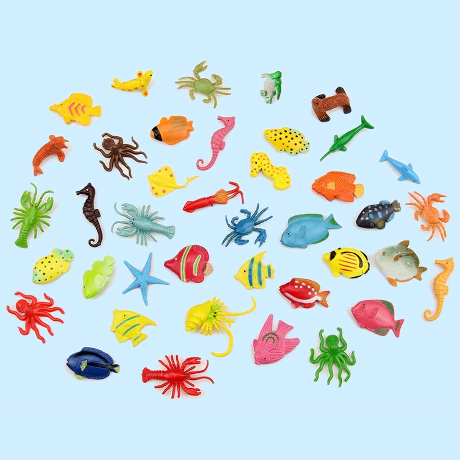 Lapsed 40pcs Mini Simulatsiooni Ookeani Meri Mere Elu Loomade Mudelid Kala-Krabi Seahorse Kaheksajalad Ujuvad Vann Mängida Vesi Haridus Mänguasi