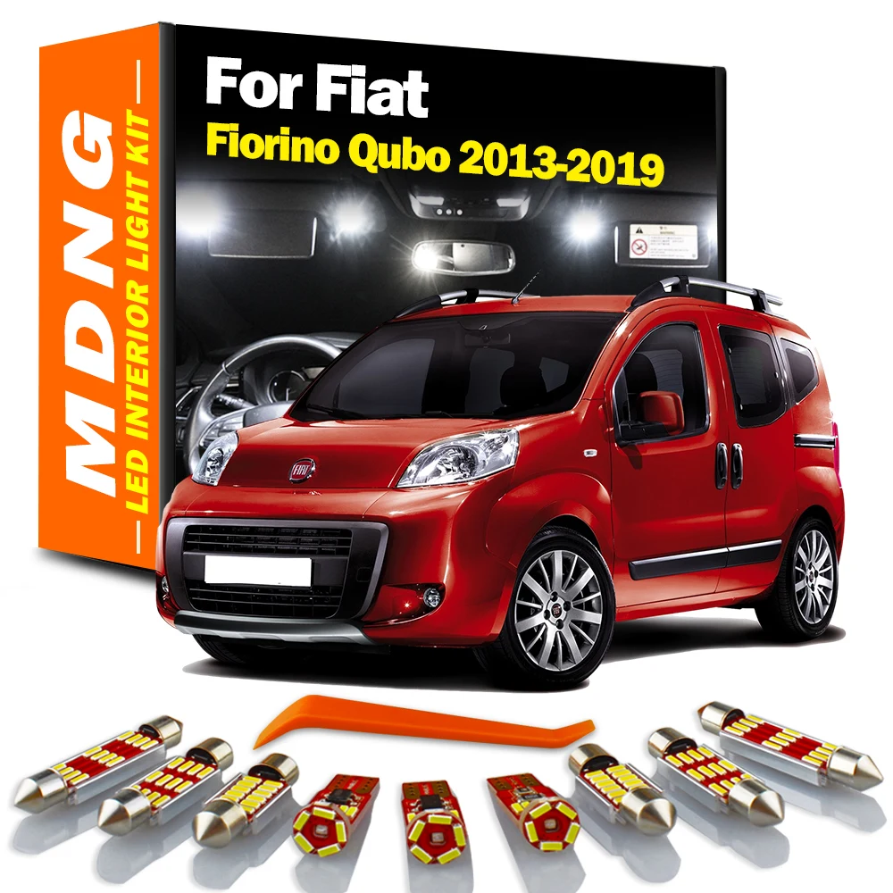 MDNG 6tk Canbus Fiat Fiorino Qubo 2013-2015 2016 2017 2018 2019 Sõiduki LED Interjööri Kaart Dome Trunk Light Kit Car Led Pirnid