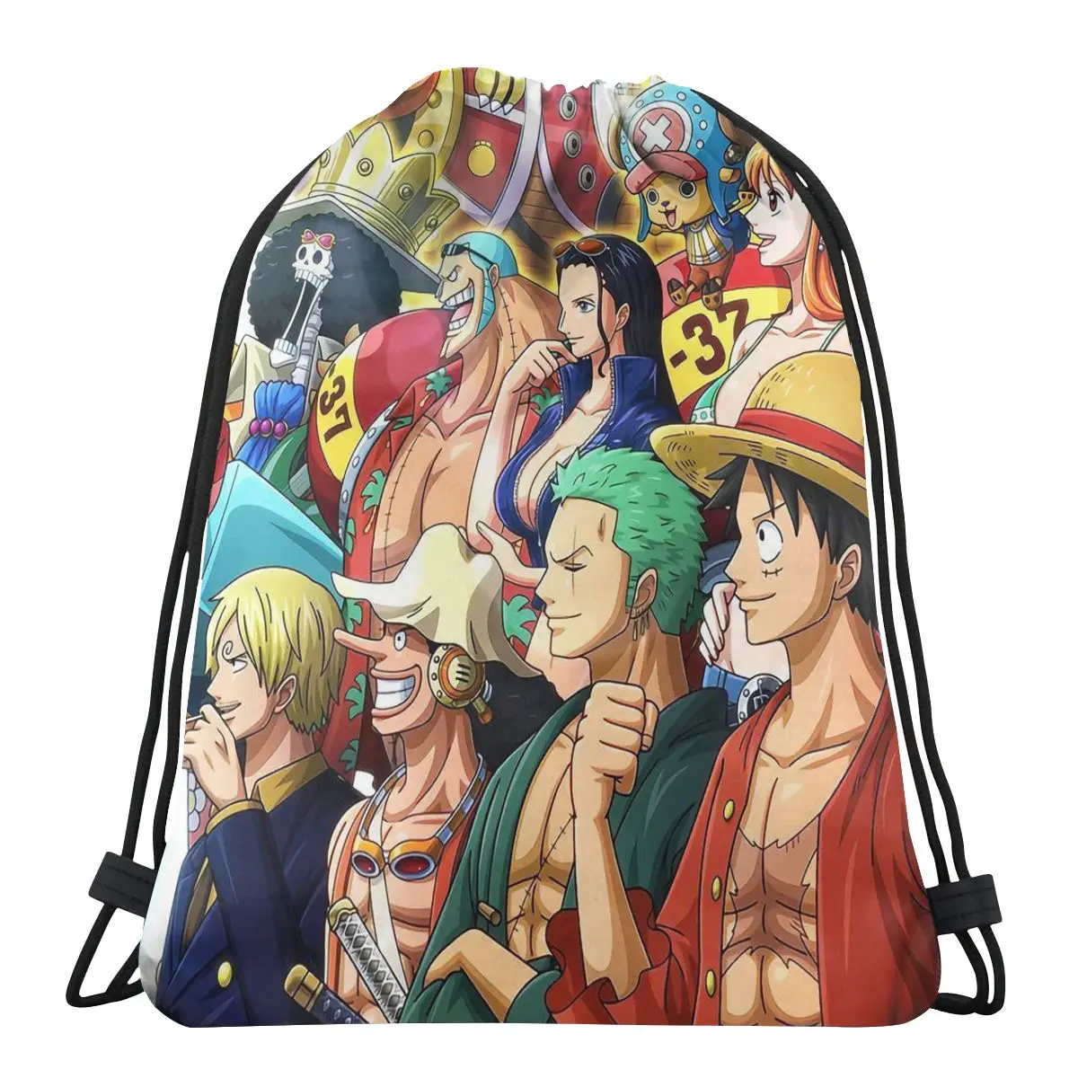 Meeskond One Piece Anime Prindi Pingutusnöör Ladustamise Seljakott Teismeline reisikott, multifunktsionaalne Tasku