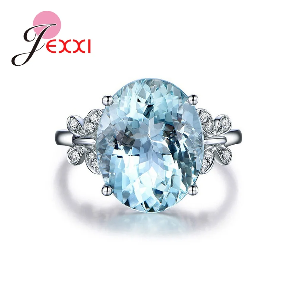 Mood Naised 925 SterlingSilver Klassikaline Ring Liblikas Suur CZ Ring Crystal Full Size Pulmapidu Kingitused, Ehted Sõrmused