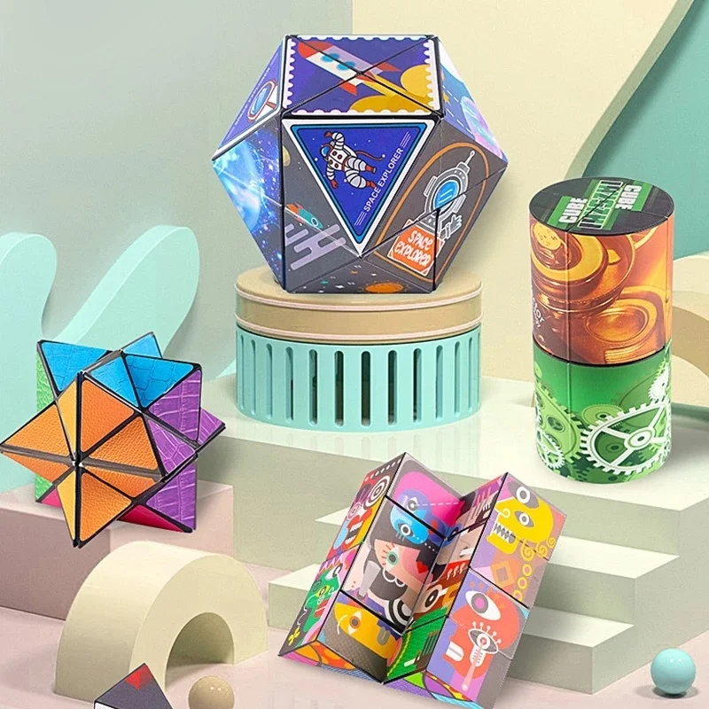 Naljakas Sort Kokkuklapitavad Cube Infinity Magic Cube Lastele Anti Stress Puzzle Sõrme Mänguasi Lastele Dekompressiooni Meele Fidget Mänguasjad