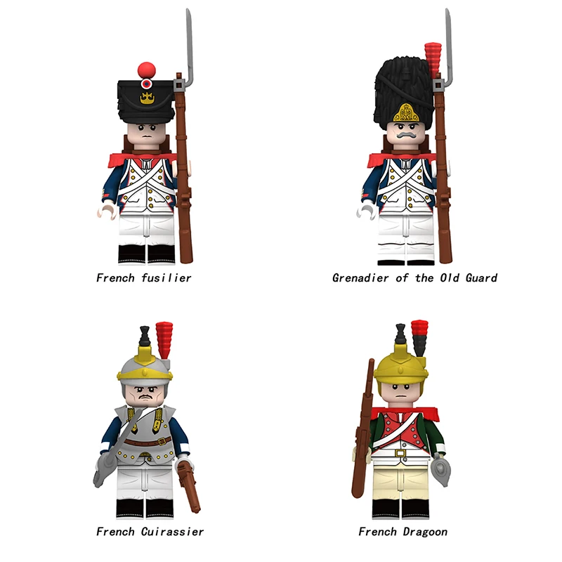 Napoleoni Sõjad Ehitusplokid Sõdur Arvandmed Prantsuse Fusilier Täägiga, Relvi, Relvi Tellised Laste Mänguasjad