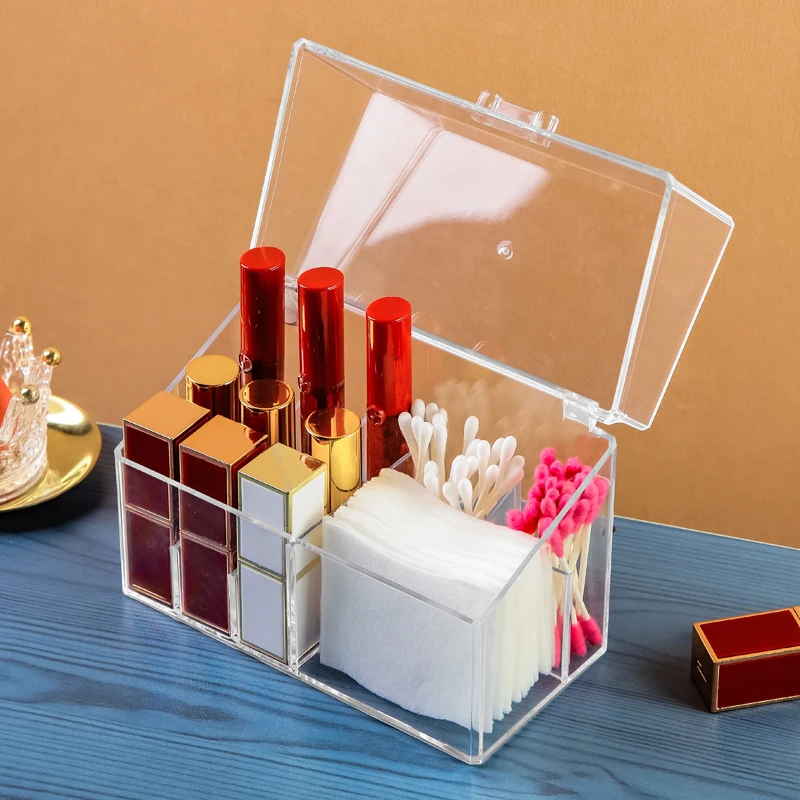 Portable Storage Box Vatipadjad Huulepulk Omanik Korraldaja Ripsmete Ladustamise Tolmukindel Kosmeetika Pad Mahuti