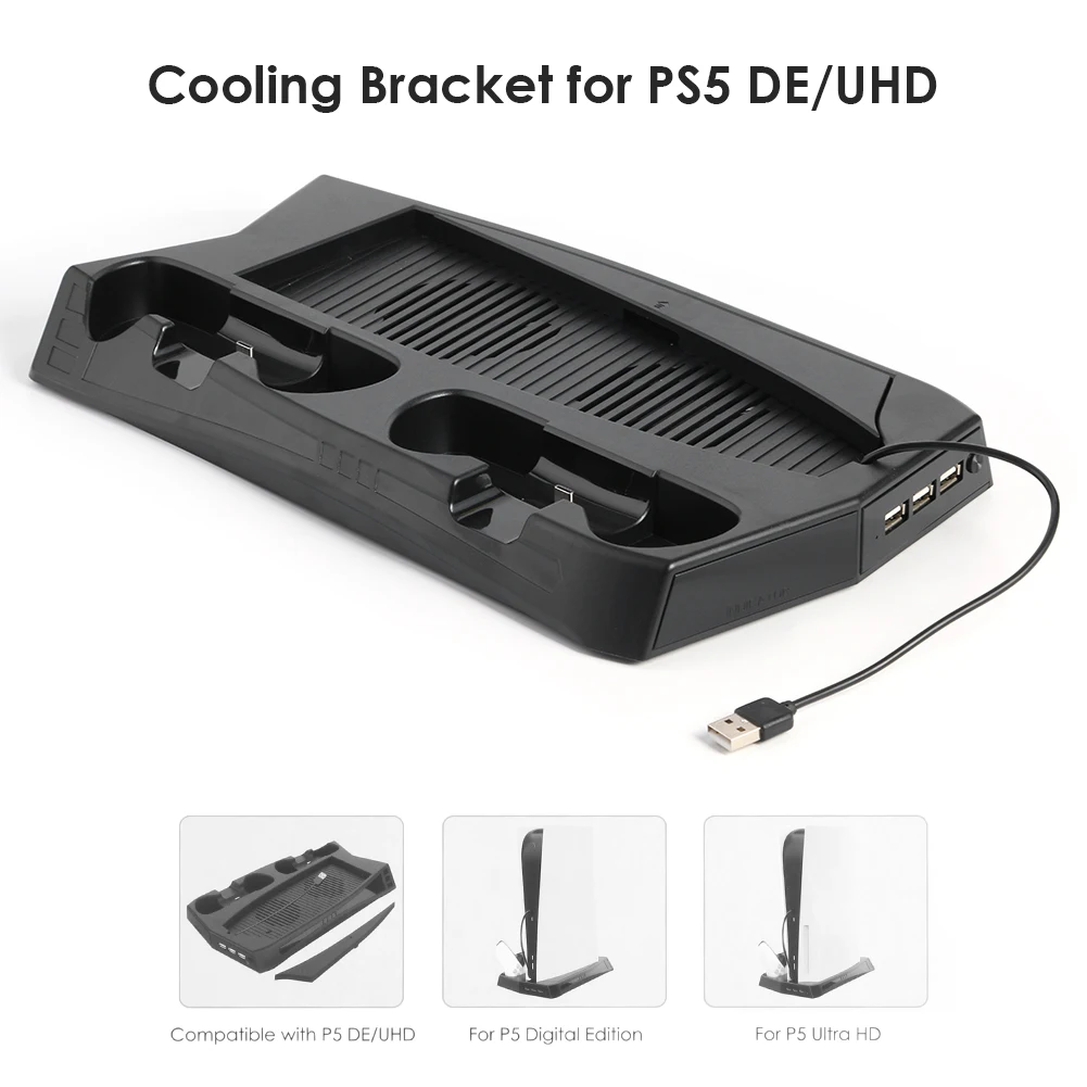 PS 5 Vertikaalne Seista jahutusventilaator Kahekordne Kontroller Laadija Dock SONY PS5 Digital Edition 14 Teenindusajad Mäng