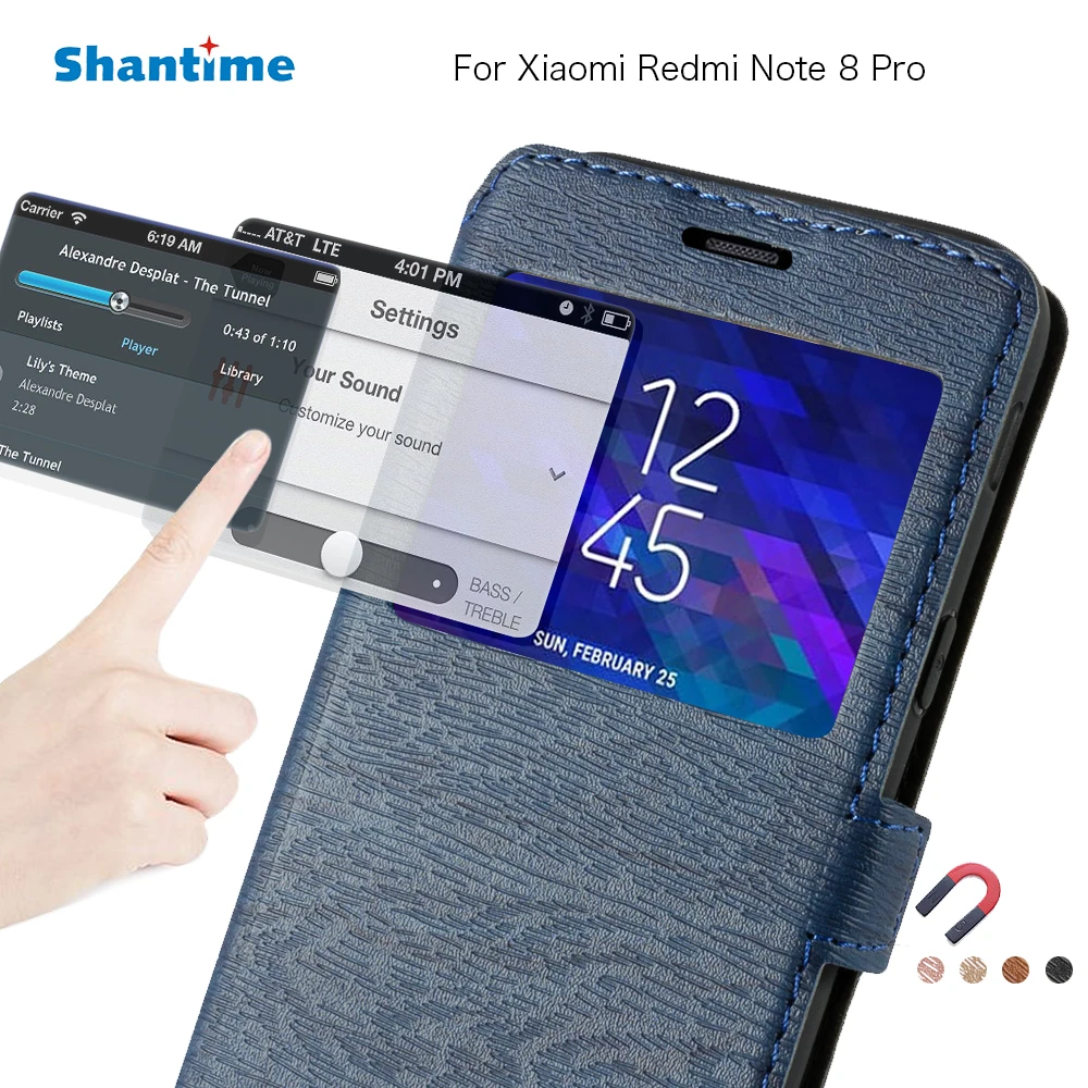 PU Nahast Telefoni Puhul Xiaomi Redmi Lisa 8 Pro Flip Case For Redmi Lisa 8 Pro Aknas Juhul Pehme TPU Silikoon tagakaas