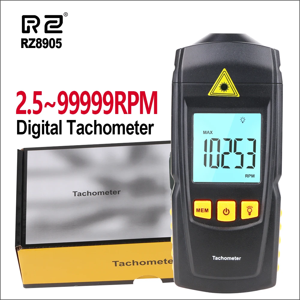 RZ Tahhomeeter Pihuarvuti Digitaalset Portabel Suure Täpsusega Laser Arvesti Tester LCD Ekraan Digitaalne Tahhomeeter RZ8905
