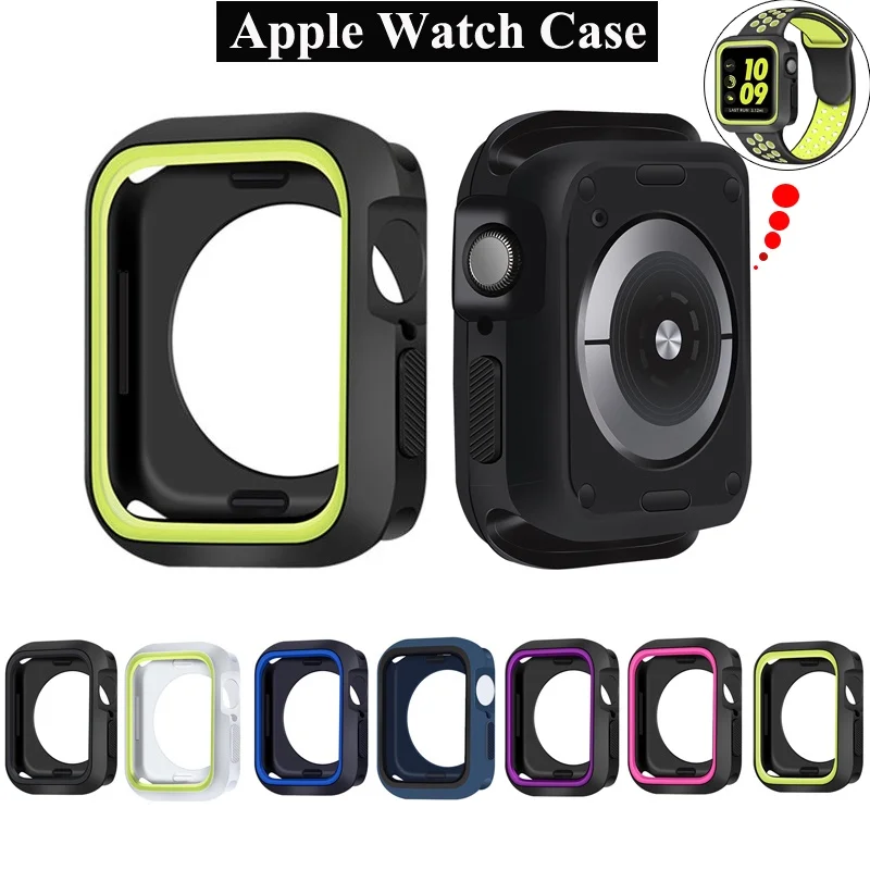 Silikoon puhul Apple Vaata Sarja 7 41mm 45mm Sport Watch puhul Iwatch 6 5 4 38 40 42 44 Mm T500 T55 T5 FT50