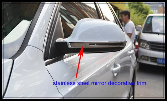 Suurem staar, roostevaba teras, 2-osaline Auto ukse peegel kaitsev riba,rearview viimistluselemendid Audi Q3 2012-2018