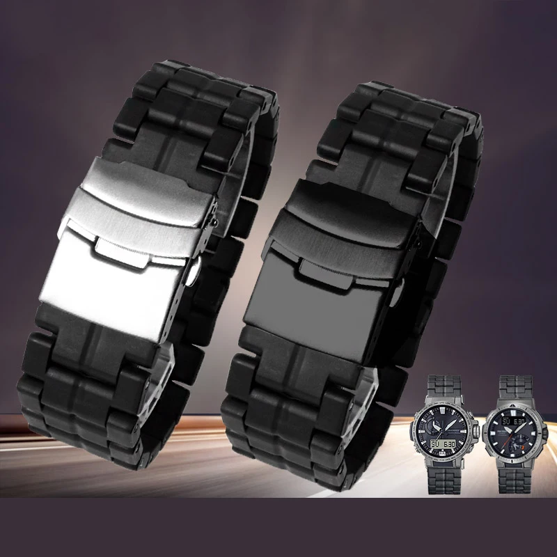 Süsinikkiust watchband jaoks Casio ProTek seeria prw-60/Y prw-30/50/70 ja luminox 3051 plast teras kerge vaata kett strap23mm