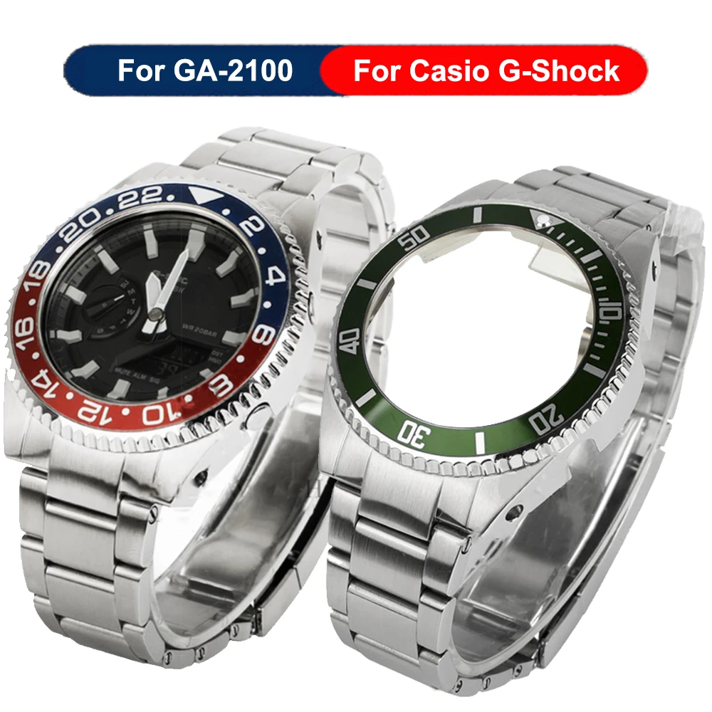 Tarvikud Casio GA2100 DIY Kella Rihm Metallist Käekella Rihma GA2110 Watch Band Bezel jaoks Casio G-Shock GA-2100 Asendamine