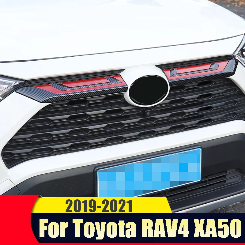 Toyota RAV4 RAV 4 2019 2020 2021 2022 XA50 Auto esistange Iluvõre Grillid Riba Trimmib Kate Teenetemärgi Kleebised Tarvikud