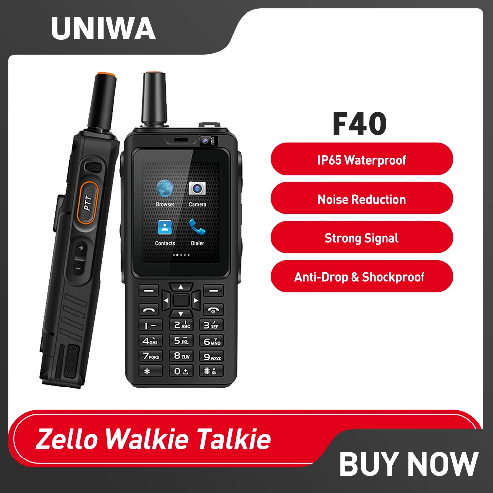 UNIWA F40 Walkie Talkie Mobiiltelefoni IP65 Veekindel 2.4