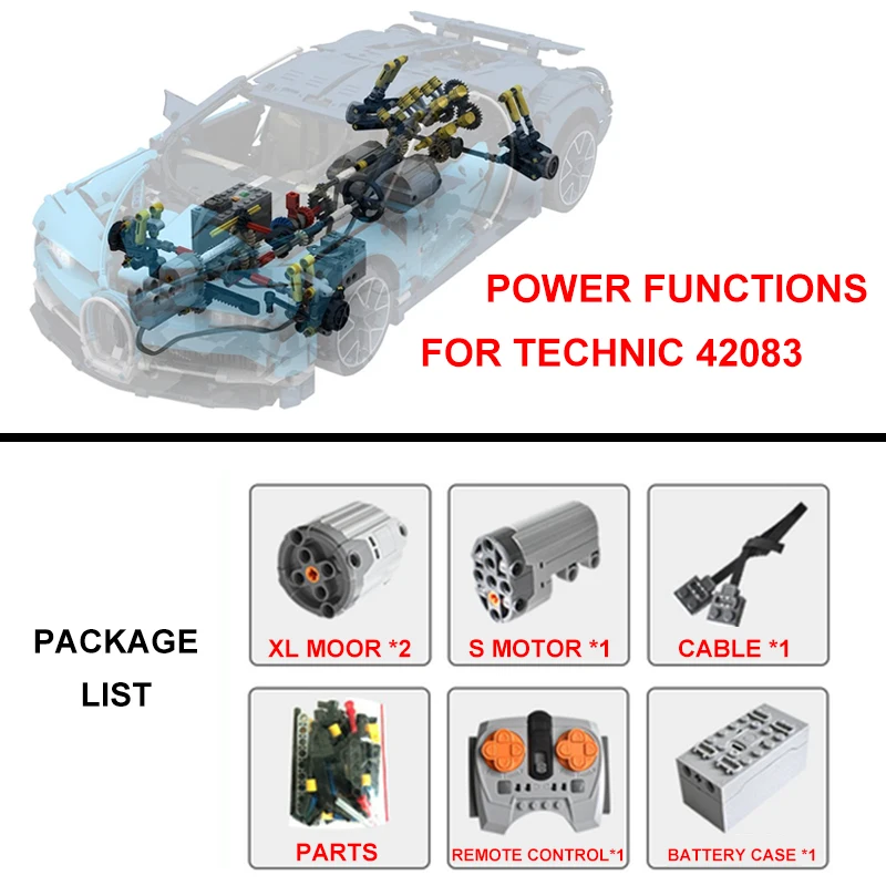 Uus Võim Funktsioonid Lego 42083/20086 Bugatti Chiron Auto ehitusplokid PDF Mootori SWAP (Ainult Mootor Mootori,Auto Nr)