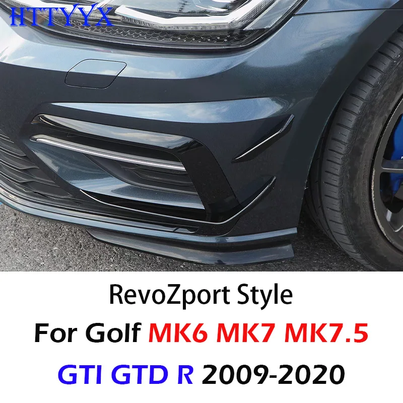 Volkswagen Golf MK6 MK7 MK7.5 GTI GTD R 2009 2010 2011 2012-2018 2019 2020 Läikiv Must RevoZport Stiilis esistange Tiivad